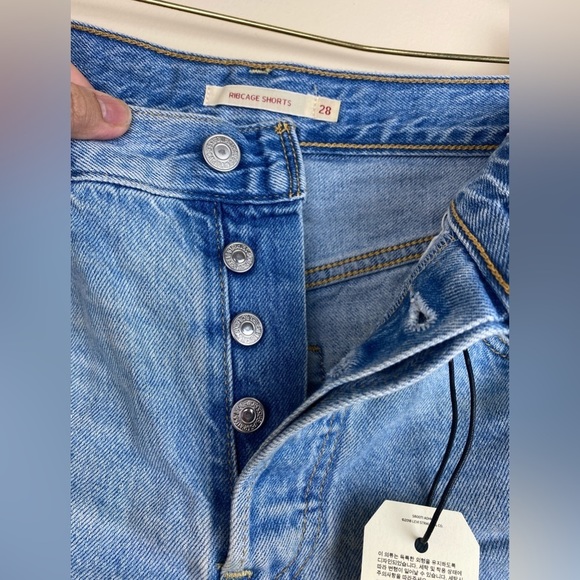 Levi’s 501 Premium BigE Rib Cage HighRise Button Fly Distressed Shorts s28 - Picture 6 of 10